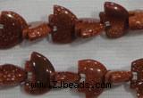 CFG768 15.5 inches 10*15mm carved animal goldstone gemstone beads