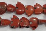 CFG777 15.5 inches 10*15mm carved animal red jasper beads