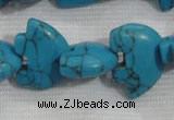 CFG793 12.5 inches 14*18mm carved animal synthetic turquoise beads