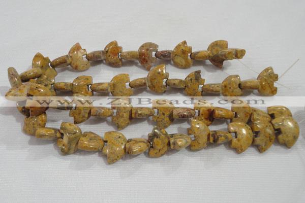 CFG806 12.5 inches 14*18mm carved animal leopard jasper beads
