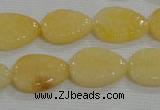 CFG820 12.5 inches 15*20mm carved leaf yellow jade beads wholesale