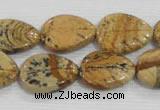 CFG823 12.5 inches 15*20mm carved leaf picture jasper beads wholesale