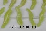 CFG850 Top-drilled 6*20mm carved animal yellow jade beads