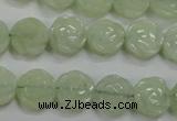 CFG883 15.5 inches 12mm carved flower New jade gemstone beads