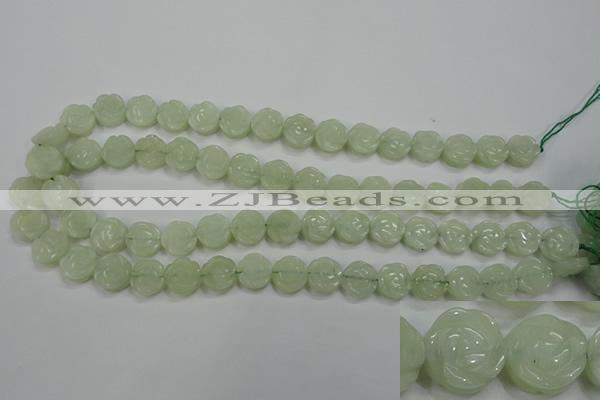 CFG883 15.5 inches 12mm carved flower New jade gemstone beads