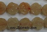 CFG888 15.5 inches 14mm carved flower red aventurine beads