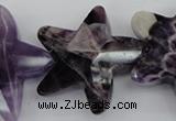 CFG911 15.5 inches 30*33mm faceted & carved star dogtooth amethyst beads