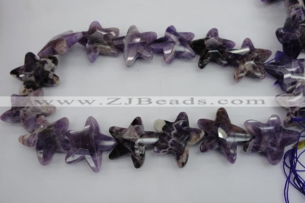 CFG911 15.5 inches 30*33mm faceted & carved star dogtooth amethyst beads