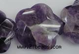 CFG914 15.5 inches 32*33mm faceted & carved flower dogtooth amethyst beads