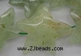 CFG920 30*33mm faceted & carved star green rutilated quartz beads