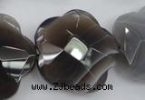 CFG948 32*33mm faceted & carved flower grey botswana agate beads