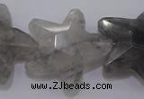 CFG961 15.5 inches 30*33mm faceted & carved star cloudy quartz beads