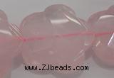 CFG967 15.5 inches 32*33mm faceted & carved flower rose quartz beads