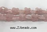 CFG973 15.5 inches 30*33mm carved butterfly rose quartz beads