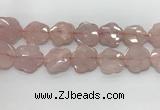 CFG978 15.5 inches 33*33mm carved flower rose quartz beads