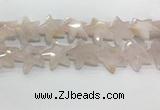 CFG983 15.5 inches 33*33mm carved star rose quartz beads