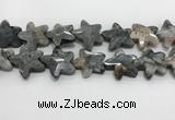 CFG984 15.5 inches 33*33mm carved star eagle eye jasper beads