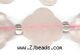 CFG990 15 inches 16mm - 17mm carved flower rose quartz beads