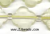 CFG991 15 inches 16mm - 17mm carved flower lemon quartz beads