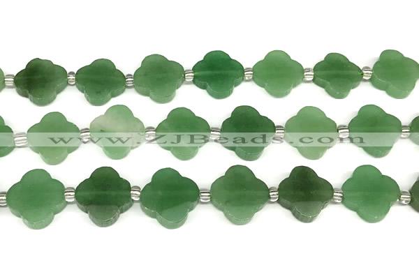 CFG994 15 inches 16mm - 17mm carved flower green aventurine beads