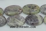 CFJ12 15.5 inches 13*18mm oval natural purple flower stone beads