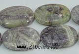 CFJ14 15.5 inches 18*25mm oval natural purple flower stone beads