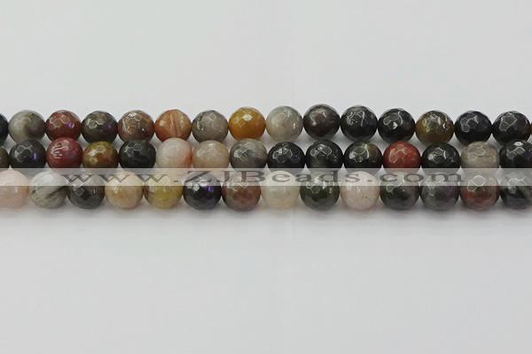 CFJ213 15.5 inches 10mm faceted round fancy jasper beads wholesale