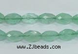 CFL102 15.5 inches 8*12mm faceted rice natural green fluorite beads