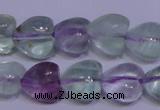 CFL1052 15 inches 10*10mm heart natural fluorite gemstone beads