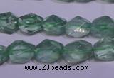 CFL1082 15 inches 9*12mm faceted nuggets green fluorite beads