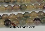 CFL1112 15.5 inches 8mm faceted round yellow fluorite gemstone beads