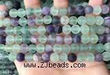 CFL1147 15.5 inches 8mm round matte fluorite beads wholesale