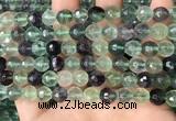 CLF1156 15.5 inches 8mm faceetd round fluorite gemstone beads