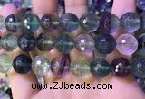 CLF1159 15.5 inches 14mm faceetd round fluorite gemstone beads