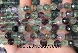 CLF1162 15.5 inches 8mm faceetd round fluorite gemstone beads