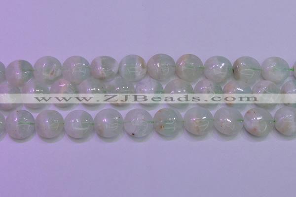 CFL1211 15.5 inches 16mm flat round green fluorite gemstone beads