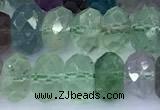 CFL1242 15 inches 6*8mm faceted rondelle fluorite beads