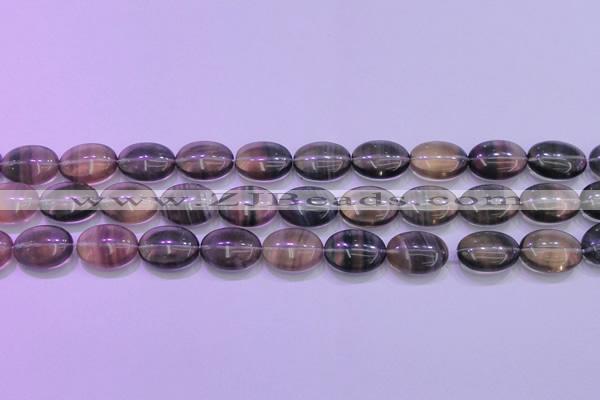 CFL1342 15.5 inches 13*18mm oval purple fluorite gemstone beads