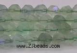 CFL1401 15.5 inches 6mm faceted nuggets green fluorite beads