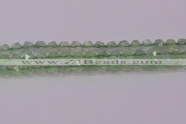 CFL1404 15.5 inches 12mm faceted nuggets green fluorite beads