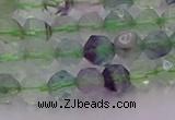 CFL1406 15.5 inches 6mm faceted nuggets fluorite gemstone beads