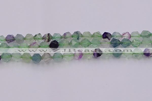 CFL1409 15.5 inches 12mm faceted nuggets fluorite gemstone beads