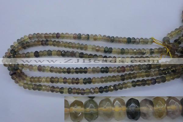 CFL141 15.5 inches 5*8mm faceted rondelle yellow fluorite beads