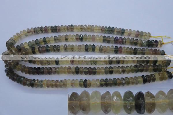 CFL142 15.5 inches 5*10mm faceted rondelle yellow fluorite beads