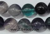 CFL154 15.5 inches 14mm round natural fluorite gemstone beads wholesale