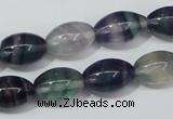 CFL158 15.5 inches 10*15mm rice natural fluorite gemstone beads