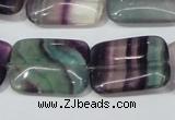 CFL173 15.5 inches 18*25mm rectangle natural fluorite beads wholesale