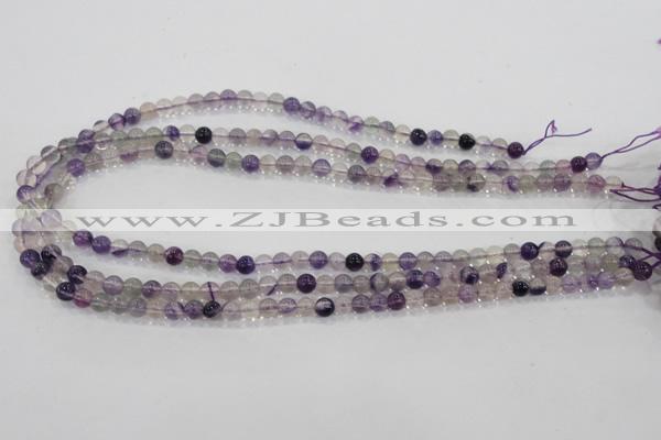 CFL201 15.5 inches 6mm round purple fluorite gemstone beads wholesale