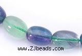 CFL25 A- grade 10*14mm egg-shaped natural fluorite gemstone bead