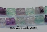 CFL305 15.5 inches 8*10mm carved column natural fluorite beads